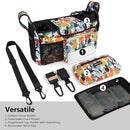 TOPDesign Universal Baby Stroller Organizer, Stroller Caddy with Detachable Mesh Bag & Heightened Insulated Cup Holders & Non-Slip Secure Hooks Accessories, Fits Most Strollers (Zoo) by TinyTreasures Baby Boutique