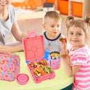 Bento Lunch Box Set With 10oz Soup Thermo, Leak-proof Lunch Containers with 4 Compartment, Kids Hot Thermo Food Jar/Insulation Lunch Bag, Food Containers for School（Rainbow） by TinyTreasures Baby Boutique