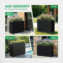 IDZO Metal Planter Box, Privacy Trough for Patio, Rectangle Container for Outdoor Plants, Tall Large Rectangular Steel Bed for Outdoor Greens with Drainage Holes & Adjustable Feet, Black by CozyNest Decor