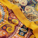 Boho Muslin Blanket for Adults 4-Layer Gauze 80 x 90 Inches Soft Cozy 100% Cotton Summer Cooling Blanket Geometric Floral Decor for Sofa Bed Coverlet Both Sides (A Boho Figure Orange, 80 x 90 in) by CozyNest Decor