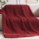 Chunky Knit Throw Blanket, 60''*80'' Knitted Throw Chenille Yarn for Bed Couch, Handmade Red Crochet Big Thick Blanket, Machine Washable Cute Comfy Blanket for Home Decor by CozyNest Decor