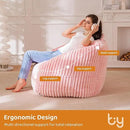 BYBYME Giant Bean Bag Chair for Adults and Kids, Large Comfy Cozy Beanbag, Floor Sofa for Teens, Living Room, Gaming, Reading, Pink by CozyNest Decor