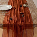 Keketo Fall Table Runner Terracotta Rust Gauze 120 Inch 10 FT Rustic Burnt Orange Cheese Cloth for Wedding Baby Bridal Shower Party Centerpiece Sheer Thanksgiving Fall Decorations for Home by CozyNest Decor