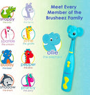 Brusheez Kids’ Electric Toothbrush Set - Safe & Effective for Ages 3+ - Parent Tested & Approved with Gentle Bristles, 2 Brush Heads, Rinse Cup, 2-Minute Timer, & Storage Base (Ollie The Elephant) by TinyTreasures Baby Boutique