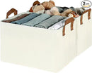 GRANNY SAYS Storage Baskets for Shelves, Closet Organizer Bins, Clothes Storage Bins with Metal Frame, Extra Large Baskets for Organizing and Storage, Collapsible, Ivory, 2-Pack by CozyNest Decor