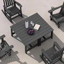 SERWALL Patio Coffee Table, HDPE Rectangle Outdoor Coffee Table Set of 2, Black by CozyNest Decor