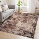 Living Room Rugs 5x7 Brown Washable Area Rug, Abstract Modern Bedroom Rugs Coffee Non Slip Stain Resistant Neutral Large Carpet for Nursery, Dining, Kids Playroom, Dining Room, Office by TinyTreasures Baby Boutique