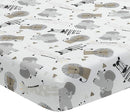 Lambs & Ivy Jungle Safari Elephant 3-Piece Mini Crib Bedding Set - Gray/White by TinyTreasures Baby Boutique