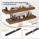 Heimlove 12" Deep Floating Shelves, 36 x 12 Inch Wall Mounted Long Floating Shelf with Invisible Brackets, for Home Decor, Bedroom, Kitchen, Living Room, Bathroom - 2 Pack, Walnut by CozyNest Decor