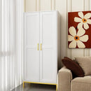 Tall Storage Cabinet, Kitchen Pantry Cabinet with 2 Doors & Adjustable Shelves for Laundry Room, Living Room, Entryway,Bathroom,White by CozyNest Decor