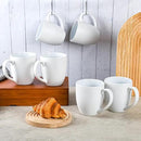 16oz Coffee Mugs Set of 6, Large Ceramic Modern Coffee Mugs With Handle For Tea,Latte,Cappuccino,Cocoa. Dishwasher.Microwave Safe (Matte White) by CozyNest Decor