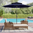 9ft Outdoor Patio Umbrella - 2 Tiers Table Umbrella Waterprool UV Protection, Sombrillas de Patio with Push Button Tilt&Crank, Sun Umbrella for Pool, Porch, Garden, Backyard(Dark Blue) by GreenHaven Gardens