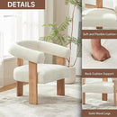 VKNOW Accent Chairs Set of 2, Modern Upholstered Living Room Chair Armchair with Solid Wood Legs, Comfy Barrel Arm Chairs for Living Room Bedroom, Cream by CozyNest Decor