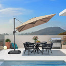 PURPLE LEAF 9 Feet Patio Umbrella Outdoor Cantilever Square Umbrella Aluminum Offset Umbrella with 360-degree Rotation for Garden Deck Pool Patio Taupe by GreenHaven Gardens