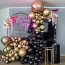 RUBFAC Black Balloons for Balloon Arch 129pcs Different Sizes Pack of 18 12 10 5 Inch Garland Kit, Latex Balloons for Halloween Party Decorations Birthday Wedding Decor by TinyTreasures Baby Boutique
