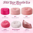 Hobestluk 3 in 1 Bean Bag Chair Giant Bean Bag Chairs for Adults with Velvet Cover Convertible Bean Bag Floor Cushion with Machine Washable Cover for Living Room (Velvet Pink) by CozyNest Decor