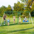 Hapfan Swing Sets for Backyard with Monkey Bars, Belt Swing, Platform Swing, Climbing Net, Trapeze Bar, Outdoor Playset for Kids by TinyTreasures Baby Boutique