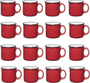 Set of 16 Ceramic Campfire Mugs – 15 Oz, Red – Coffee & Tea Cups for Home, Work, Travel, Camping – Customizable, Great for DIY, Events, Companies by CozyNest Decor