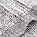 Amélie Home Chenille Knit Throw Blanket for Couch, Checkered Texture Decorative Soft Blanket for Sofa, Bed & Living Room, 50"x60", Grey & White by CozyNest Decor