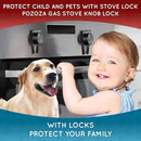 Stove Knob Safety Covers - Gas Stove Knob Locks & Oven Knob Covers for Child Safety, Baby Proofing Stove & Oven with Childproof Stove Knob Locks, Baby Proof Oven Lock, Gas Stove Child Safety Covers by TinyTreasures Baby Boutique