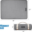 Picnic Outdoor Blankets Waterproof Extra Large - Beach Mat Sand Free Foldable with Carry Strap | Portable Camping Blanket | Park Blanket for Grass Park, Hiking, Travel, Concerts, Indoor (Black) by TinyTreasures Baby Boutique