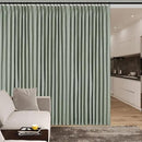 150 Inches Extra Wide Room Divider Draperies, Pinch Pleat Drapes, Absolutely Blackout Sliding Door Drapery, Total Privacy Ceiling Track Curtains, 150" W by 96" L, Fog Green (1 Panel) by CozyNest Decor