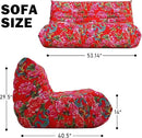 Bean Bag Chair, Loveseat Fireside Chair Bean Bag Sofa Large Bean Bag Chair for Adults, 2 Seater Bean Bag Chairs for Teens with High Density Comfortable Foam, Bean Bag for Living Room, Bedroom (Flower) by CozyNest Decor