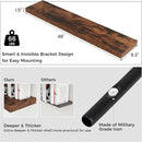 Floating Shelves - 2 Large Wall Mounted Shelves with Invisible Brackets, Long Wood Floating Wall Shelf for Living Room, Bedroom, Kitchen (Brown, 48" W x 9" D x 1.5" H) by TinyTreasures Baby Boutique