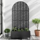 Casaphoria Metal Raised Garden Bed with Trellis and Wheels, 72"x35"x16" Arched Planter Box for Climbing Plants, Vegetables & Vines, Features Drainage Holes and Privacy Screen (Black-Square) by GreenHaven Gardens