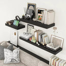Deep Floating Shelves for Wall, 24W x 12D Black Floating Shelves Set of 2, 12'' Deep Large Wood Shelves for Living Room Bathroom Laundry Room Bedroom Kitchen Home Office - Black by CozyNest Decor