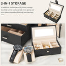 AKOZLIN 4-Tier Jewelry Box Lockable Leather Jewelry Storage Case Organizer with 3 Drawers for Women Girls Ring Necklace Earring Bracelet Watches Holder with Mirror by TinyTreasures Baby Boutique