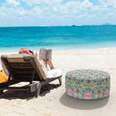 LVTXIII Indoor/Outdoor Inflatable Ottoman, D31 x H14 Inch Large Round Ottoman, All Weather Foot Rest Stool, Portable Footrest for Patio, Garden, Camping and Home - Damask Red by CozyNest Decor