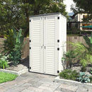 HOMSPARK Storage Shed Weather Resistance, Multi-Purpose Outdoor Storage Cabinet Waterproof, Outdoor Storage Cabinet for Garbage Cans, Lawnmower, Garden Accessories (White, Tall shed-53 cu ft) by GreenHaven Gardens