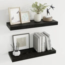 24 inch Floating Shelves Long Floating Shelves for Wall Large Wall Mounted Shelves with Invisible Brackets, Black Shelves for Bathroom, Living Room, Kitchen, Office, 24x6.7 inch deep Set of 2 by CozyNest Decor