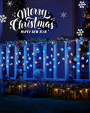Brightown Snowflake Pathway Lights - 4 Packs Christmas Yard Lights with Small Christmas Tree, Blue & Warm White Outdoor Decorations by GreenHaven Gardens