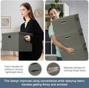 Large 17" 36 Quart Collapsible Stackable Storage Bins with Lids, 3 Packs Dark green Foldable Fabric Closet Storage Boxes with Lids, Heavy-duty Linen Cube Baskets(17x12x11) by CozyNest Decor