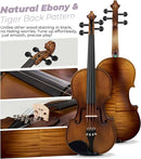 Vangoa Violin 4/4 Full Set Size, Fiddle Solid Spruce Wood Tiger Pattern for Professional Advanced Intermediate Beginners Adults Student Starter Acoustic Violins Kit Outfit Ebony Fittings, Hard Case by TinyTreasures Baby Boutique