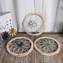 Paquesta 3 Piece Round Farmhouse Wall Decor with 6 Piece Interchangeable Flowers 12'' Medallion Wood & Metal Rustic Wall Art for Living Room Bedroom Kitchen Bathroom Dining Room Home Decorations by CozyNest Decor