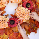 28'' Large Fall Wreath for Front Door, Porch, Window- Artificial Maple Leaves Faux Sunflower Hydrangea Pumpkins Outdoor Autumn Wreath for Home, Farmhouse Wall Thanksgiving Day Harvest Festival Decor by CozyNest Decor