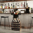 IBUYKE Wine Rack Freestanding Floor,Wine Storage 15 Bottles Bottle Rack with Glass Holders, Mini Bar Wine Cabinet with Storage Drawer for Home Bar Kitchen Dining Room,Black,UTMJ908B by CozyNest Decor
