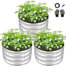 ZXZYHFTY Round Galvanized Raised Garden Bed kit,Silver Outdoor Garden Raised Planter Box, Round Large Metal Raised Garden Beds for Vegetable 2 * 2 * 1ft 3 Pcs by GreenHaven Gardens