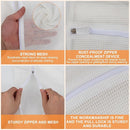 4-Piece White Medium Durable Organic Cotton Mesh Laundry Bags with Sturdy Zippers and Breathable Mesh are Delicate Laundry Bags for Underwear, Clothes, Pants and Socks by TinyTreasures Baby Boutique