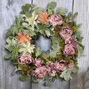WANNA-CUL 24 Inch Spring Peony Wreaths for Front Door,Succulent Summer Wreath with Pink Peony Floral, Spring Front Door Decor with Succulent Arrangement Decoration by CozyNest Decor