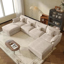 JACH U-Shaped Sectional Couches for Living Room, Cloud Sectional Couch with Deep Seat, 155.9" Modular Sofa with Chaise, Covers Removeable & Washable, Sofas Furniture for Living Room, Khaki by CozyNest Decor