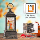Fall Snow Globes, Scarecrow Couple with Pumpkin Scene Snow Globes, Glittering Lantern with Timer, Snow Globe Lantern USB or Battery Powered for Fall Festival Thanksgiving Day Decor by CozyNest Decor