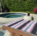 Del Mex Classic Mexican Blanket, Large Authentic Woven Falsa Throw (70"x50"), Artisan Southwest Décor for Beach, Yoga, Outdoors (Pink) by CozyNest Decor