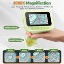 3.0" Screen Digital Microscope for Kids: 1000X Rechargeable Mini Pocket Portable Miniscope Magnifying Glass 4K Coin Jewelry Loupe Edu Science STEM Toy Xmas Gift 4-12 Boys Girls by TinyTreasures Baby Boutique