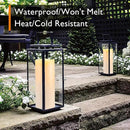 Homemory 10" x 4" Large Waterproof Outdoor Flameless Candles with Remote Control and Timer, Battery Operated Flickering LED Pillar Candles for Outdoor Larterns, Porch, Long Lasting, Set of 2 by CozyNest Decor