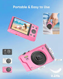 T TAKMLY Digital Camera 5K, Autofocus 16x Zoom 72MP Point and Shoot Cameras Compact Portable with Flash for Kids Boys Girls Teens Students, Anti Shake 2.8'' Screen, 64GB Card Include, Pink by TinyTreasures Baby Boutique