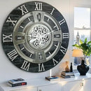 The Gears Clock Real Moving Gear Wall Clock England Line (Vintage Black, 36 inches (90 cm)) by CozyNest Decor